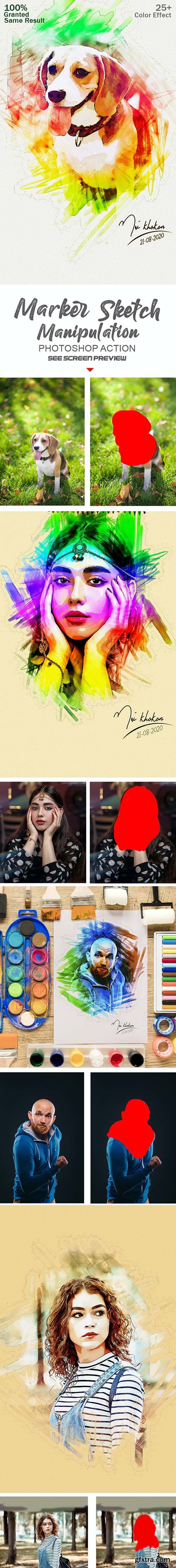 GraphicRiver - Marker Sketch Photoshop Action 28287245