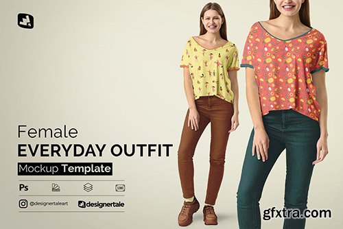 CreativeMarket - Female Everyday Outfit Mockup 4602408