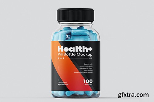 Transparent Pill Bottle Mockup Template