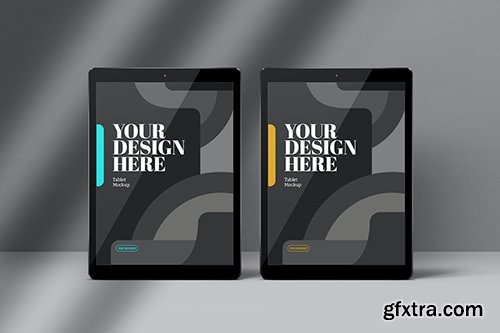 Tablet Mockups Black Front View Tablet Mockups