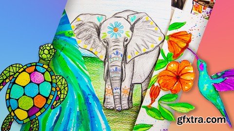 Art for Beginners & Kids: 8 Drawing & Mixed-Media Projects