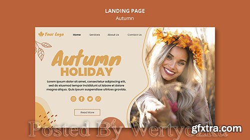 Autumn concept landing page template