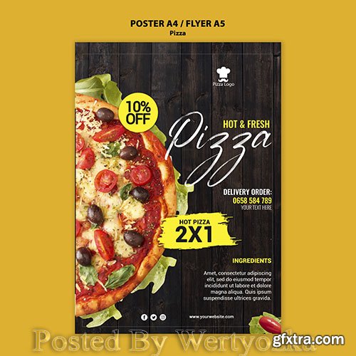 Pizza restaurant poster with photo