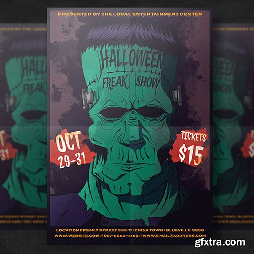 Zombie Halloween Party Flyer Template