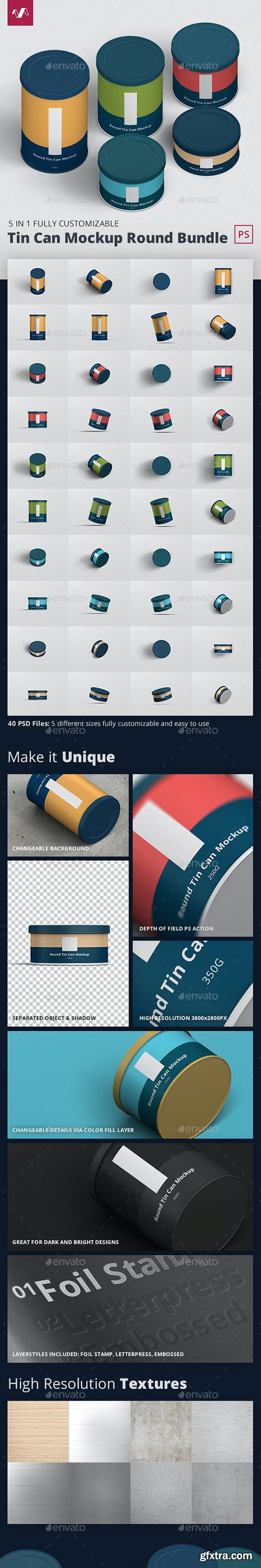 GraphicRiver - Tin Can Mockup Round Bundle 28622611