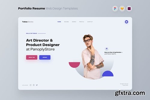 Portfolio Resume Web Design UI Kit Templates