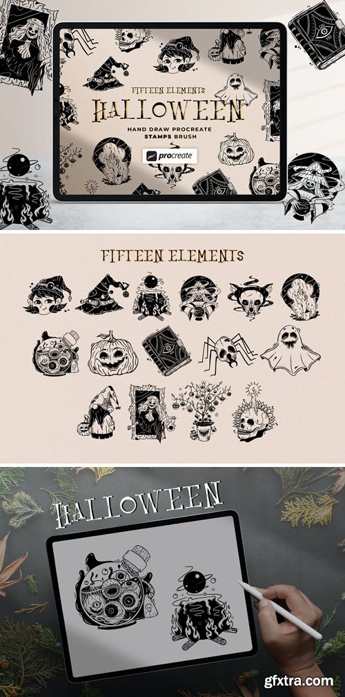 Halloween Illustration Stamp Brush Procreate