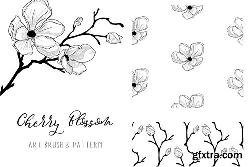 Cherry Blossom 2. Floral Design Element. Vector.