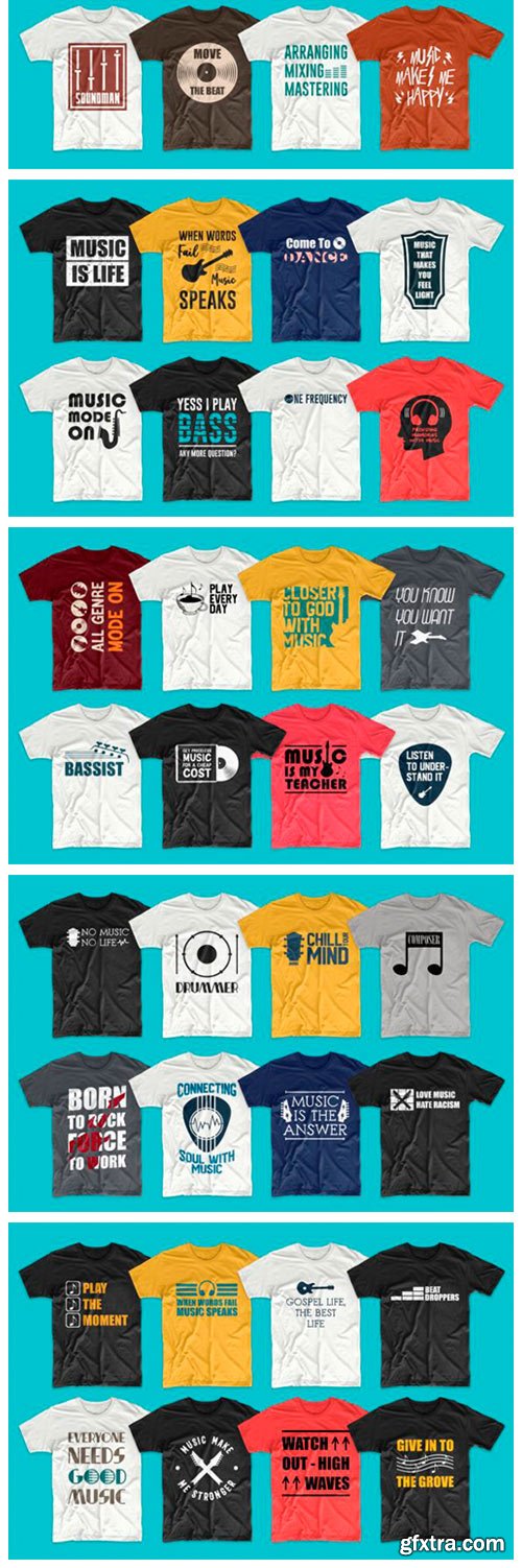 T-shirt Designs Bundle Music Slogans 5657069