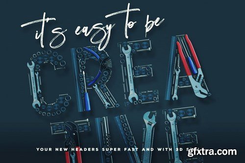 Worker's Tools - 3D Color SVG Font