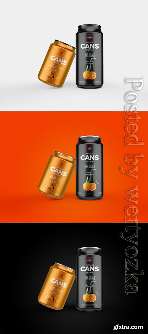 Metallic Cans Mockup