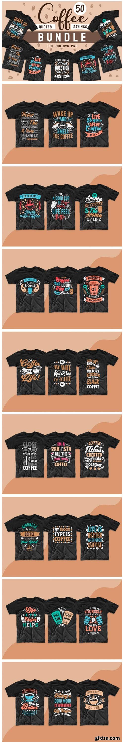 Coffee SVG Bundle Quotes T-shirt Design 5913315