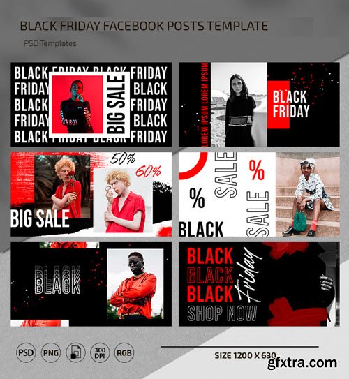 Black Friday Facebook Posts Templates in [PSD/PNG]