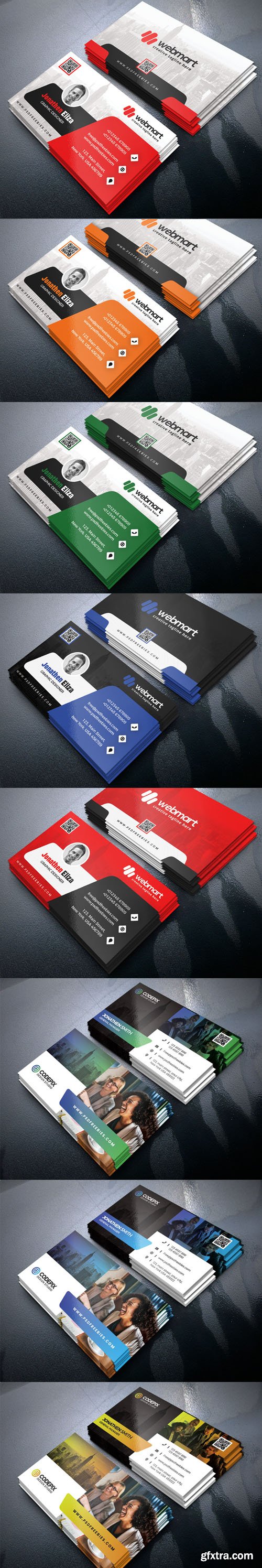 16 Multipurpose Business Cards PSD Templates Collection