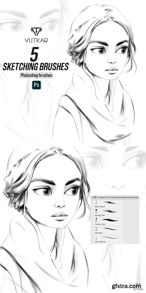 5 Sketching Brushes for Photoshop