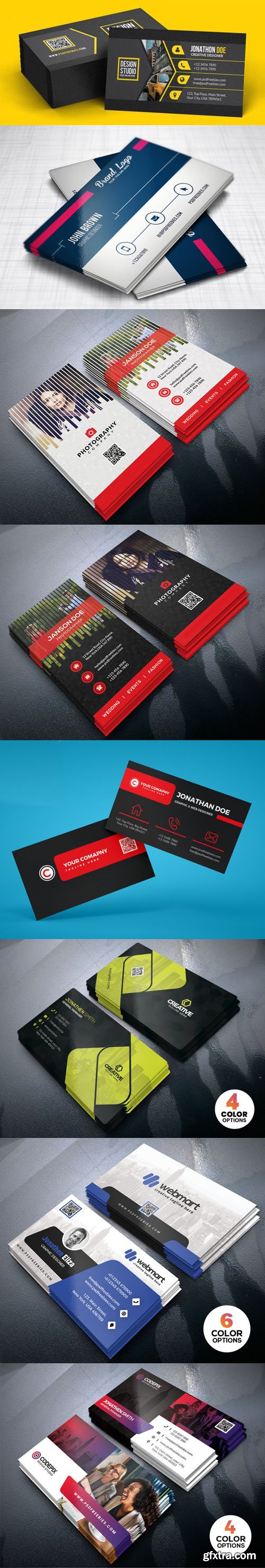 16 Multipurpose Business Cards PSD Templates Collection