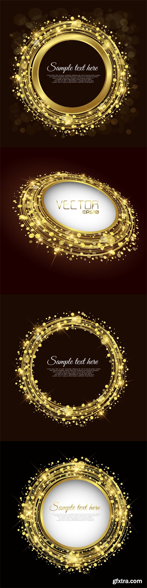 Gold Round Frames - Vector Clipart