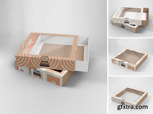 Stacked Window Sleeve Boxes Mockup