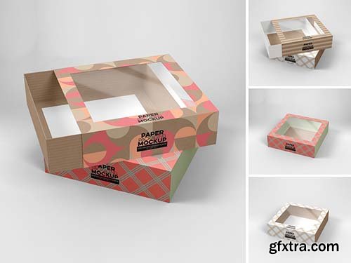 Stacked Window Sleeve Boxes Mockup