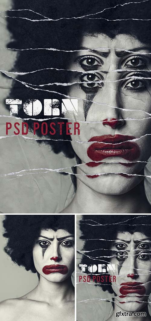 Torn Poster Design Mockup 384839364