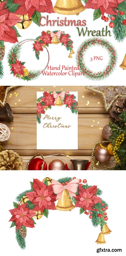 Christmas Frames. Watercolor Clipart. 6044174