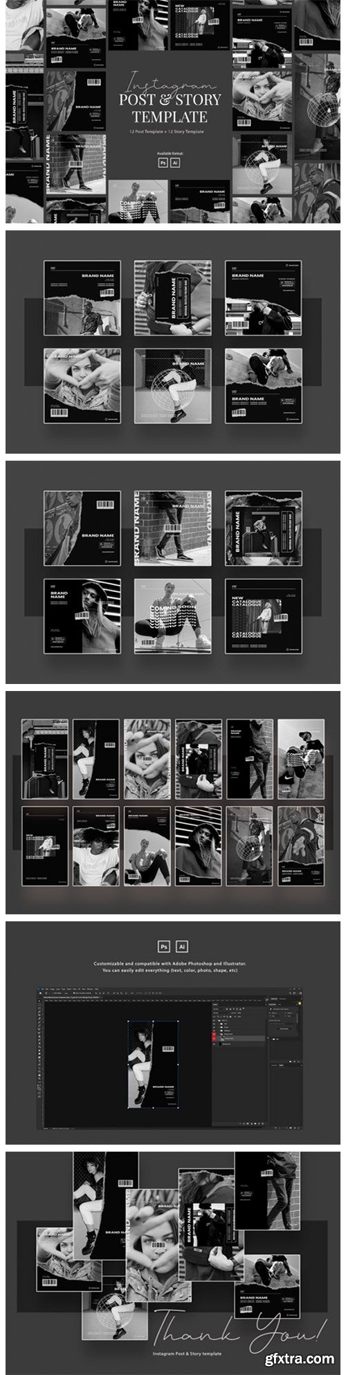 Monochrome Style Instagram Template 6035592