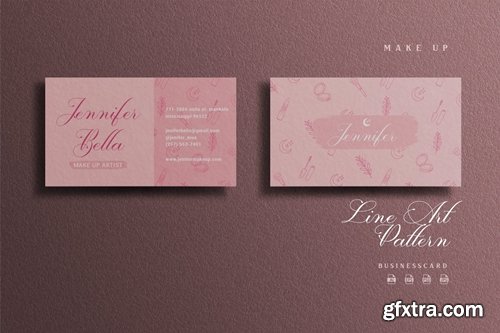 Line Art Pattern Theme - Make Up Businesscard