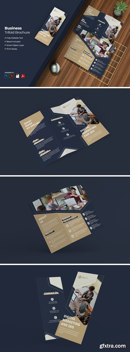 Business Digital Marketing Trifold Brochure