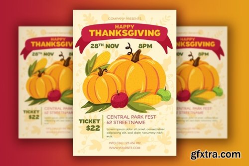 Thanksgiving Poster With Harvest