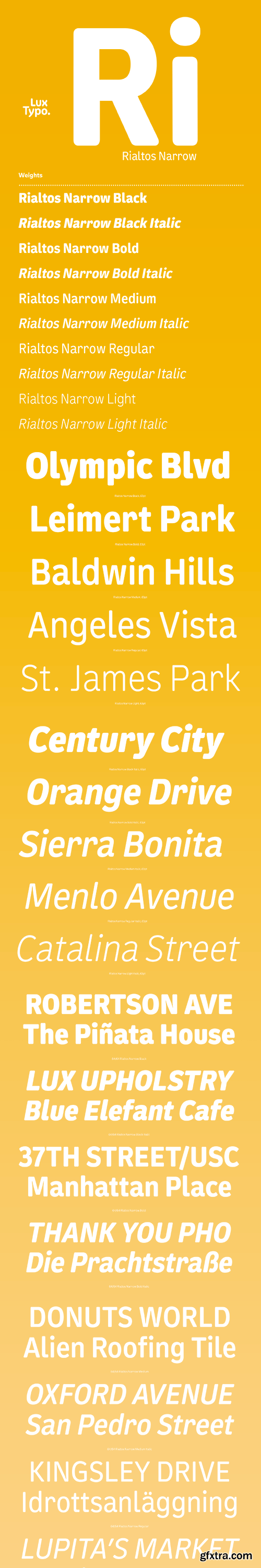 Rialtos Narrow Font Family