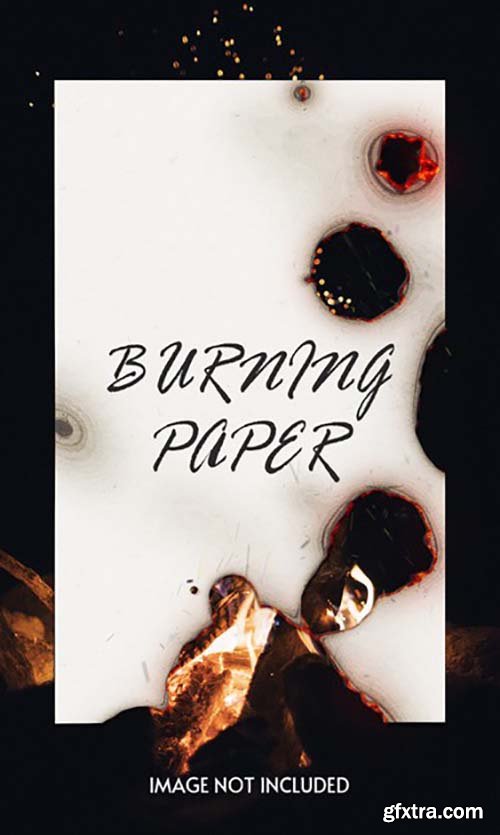 Burning Torn ripped paper template