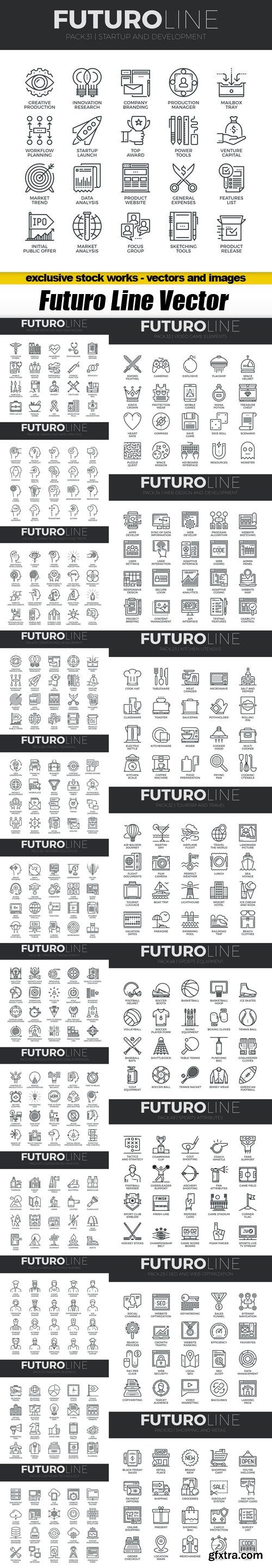 Futuro Line Vector Set - 20xEPS