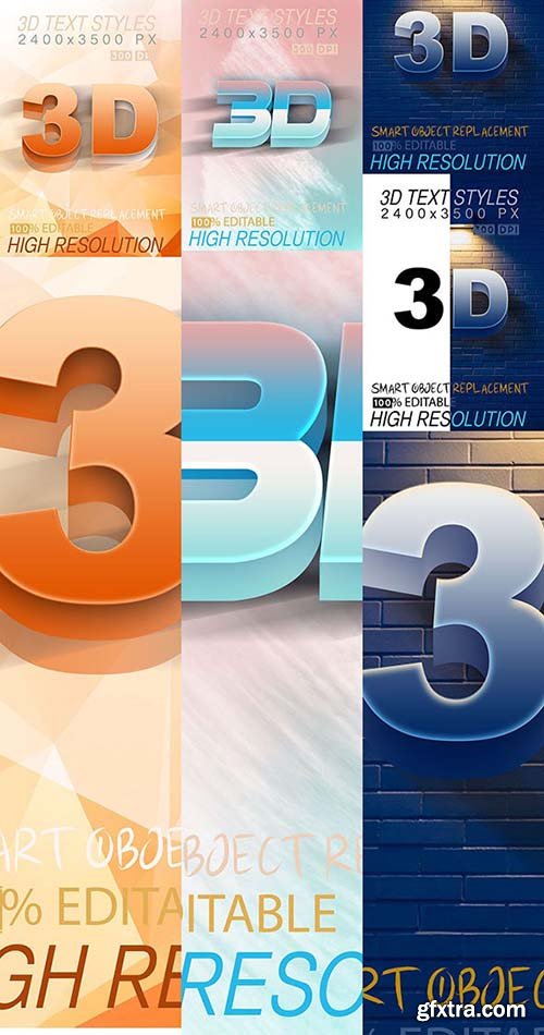 GraphicRiver - Bundle Mix 3D Text Effect 03_9_20 28418410