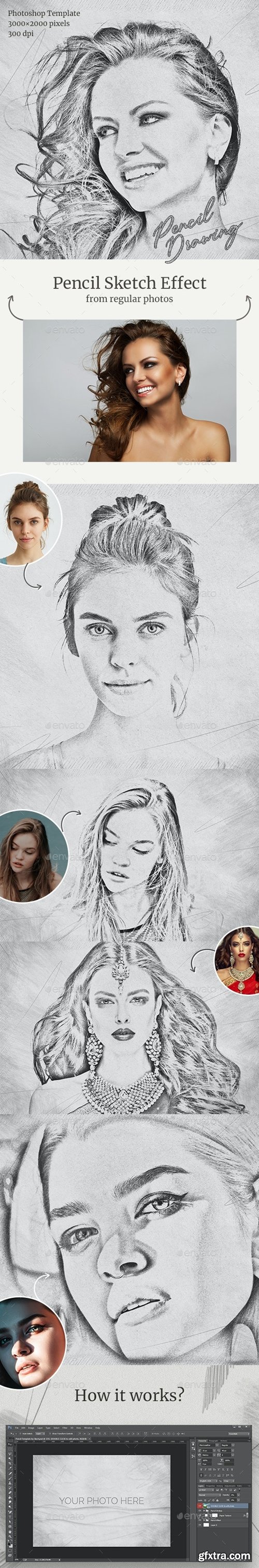 GraphicRiver - Pencil Drawing Photoshop Template 28663627