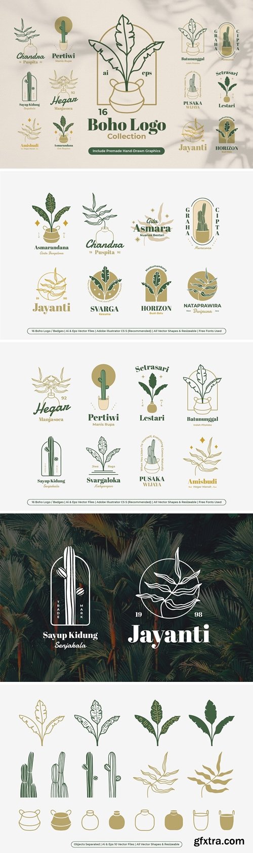 Boho Botanical Badges Logo