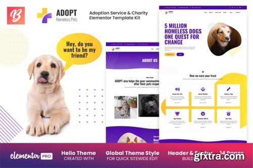 ThemeForest - Adopt v1.0 - Adoption Service & Charity Elementor Template Kit - 28949290