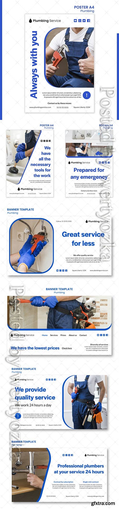 Plumbing lowest prices banner template