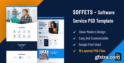 ThemeForest - Soffets v1.0 - Software and IT Service PSD Template - 28722289