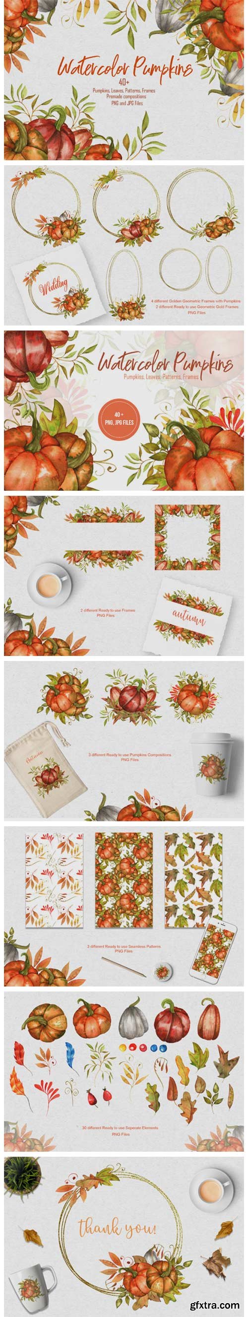 Watercolor Pumpkins Collection 6098658