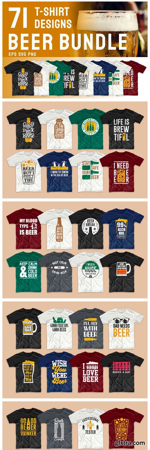 Beer Slogan T-shirt Designs Bundle 5764031