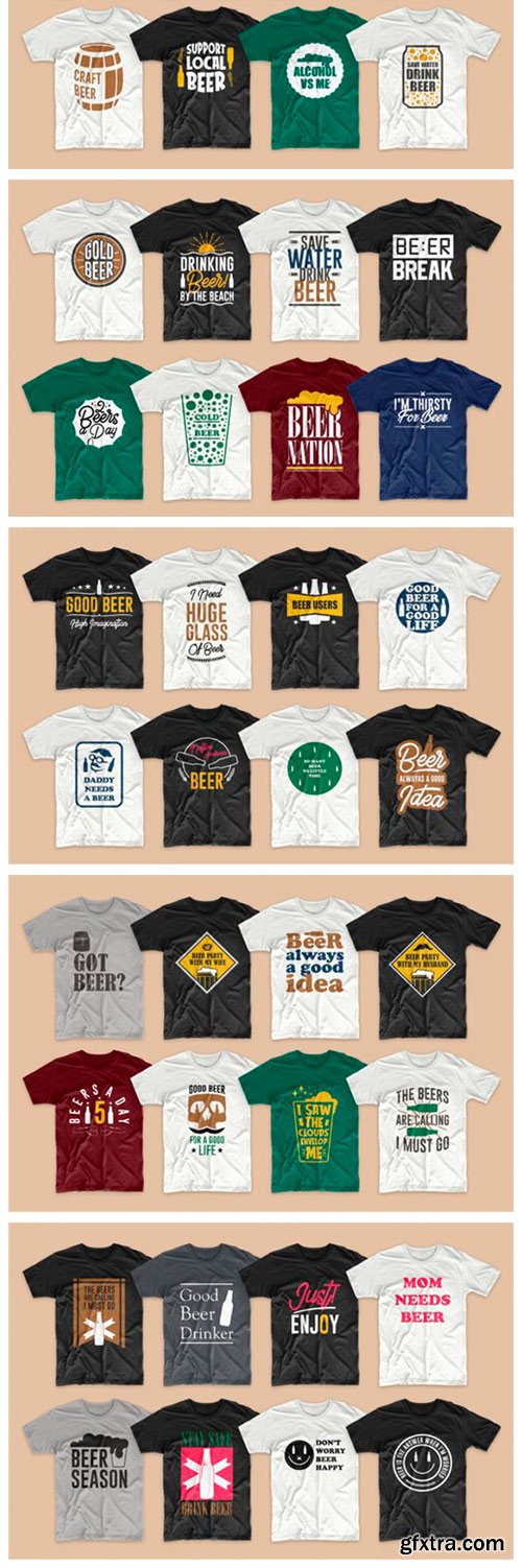 Beer Slogan T-shirt Designs Bundle 5764031