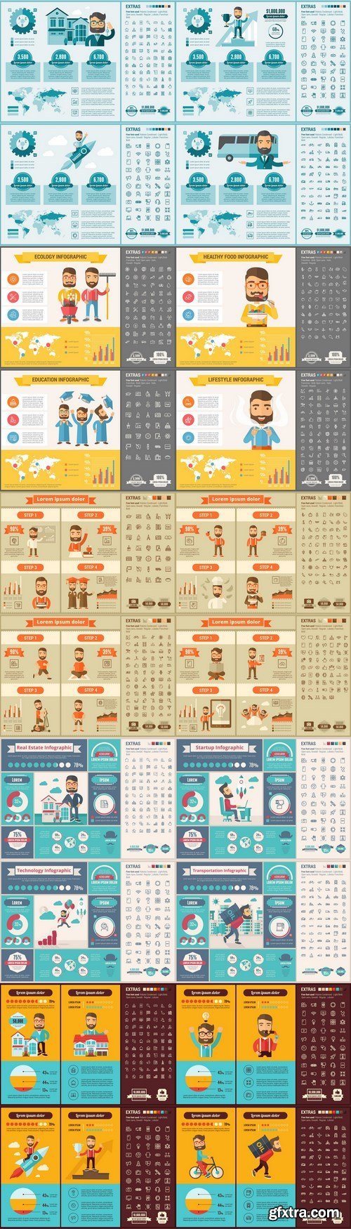 Flat Design Infographic 2 Template - 20xEPS