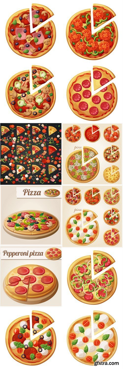 Tasty Italian pizza - 12xEPS