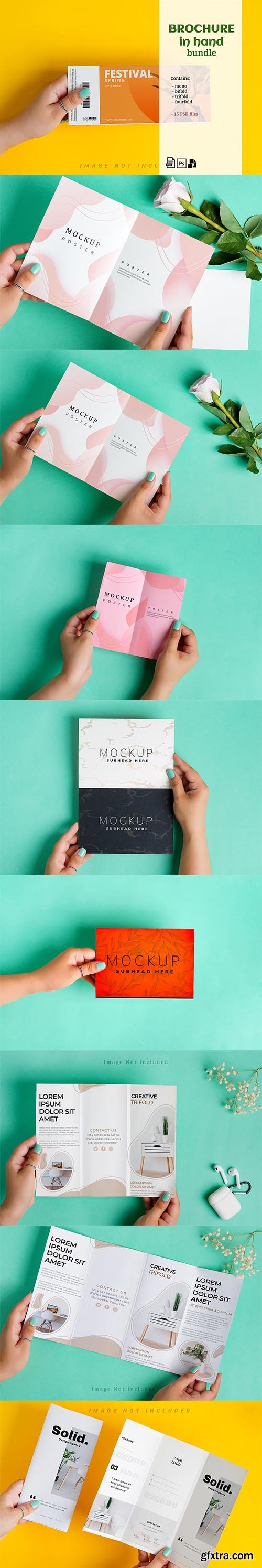 CreativeMarket - Brochure Mockup in Hand Kit 5204874