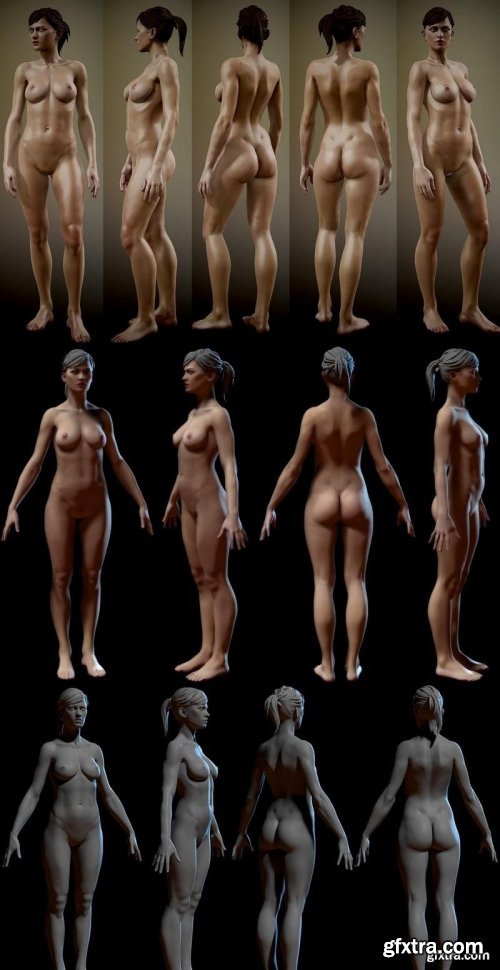 Realistic Female Basemesh 3D Model