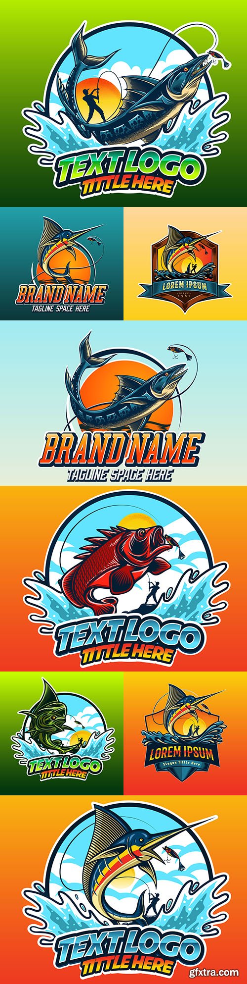 Fishing logo brand name company corporate design
