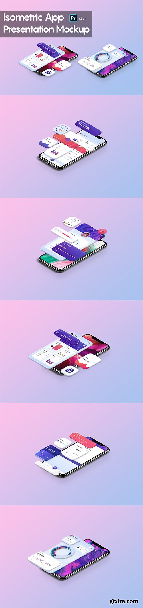 Isometric App Presentation Mockup