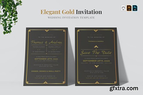 Elegant Gold | Wedding Invitation