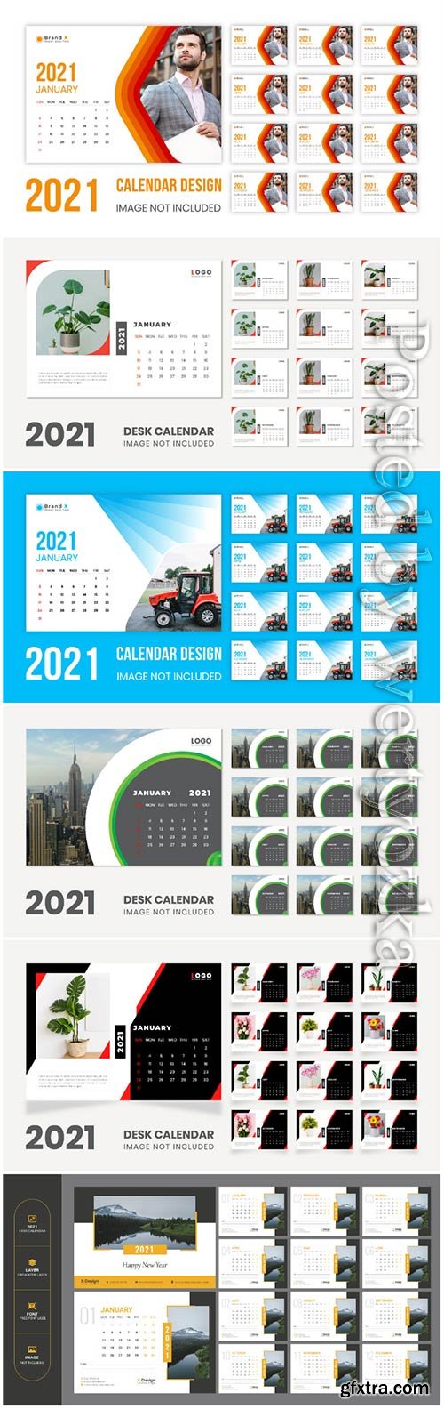 Desk calendar new year 2021