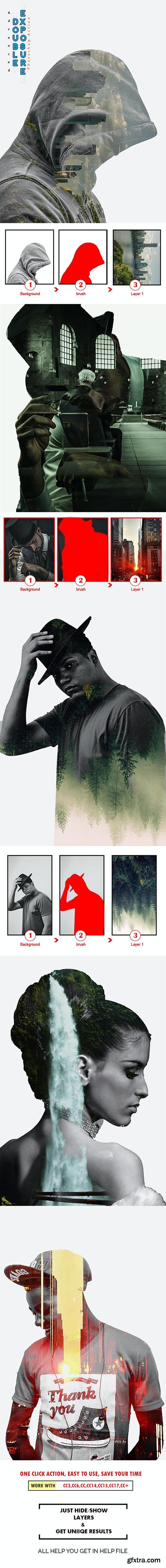 GraphicRiver - Advanced Double Exposure Photoshop Action 28416993